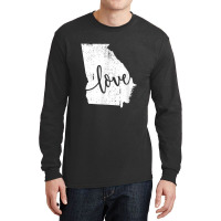 Georgia Home Love Vintage State Map Outline Long Sleeve Shirts | Artistshot