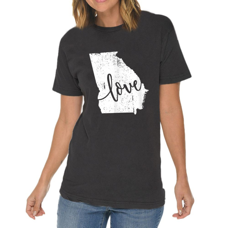 Georgia Home Love Vintage State Map Outline Vintage T-Shirt by atunnasalam | Artistshot