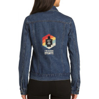 Retro Funny Broken Rib Ladies Denim Jacket | Artistshot