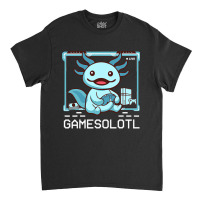 Axolotl Fish Playing Video Game Whiteaxolotl Lizard Gamers 244 Classic T-shirt | Artistshot