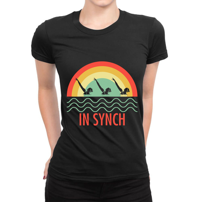 Womens Retro In Synch Synchronized Swimming Swimmer Athlete T Shirt Ladies Fitted T-Shirt by thutrang92 | Artistshot