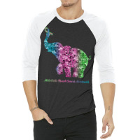 Elephant With Flower Metastatic Breast Cancer Awareness T Shirt 3/4 Sleeve Shirt | Artistshot