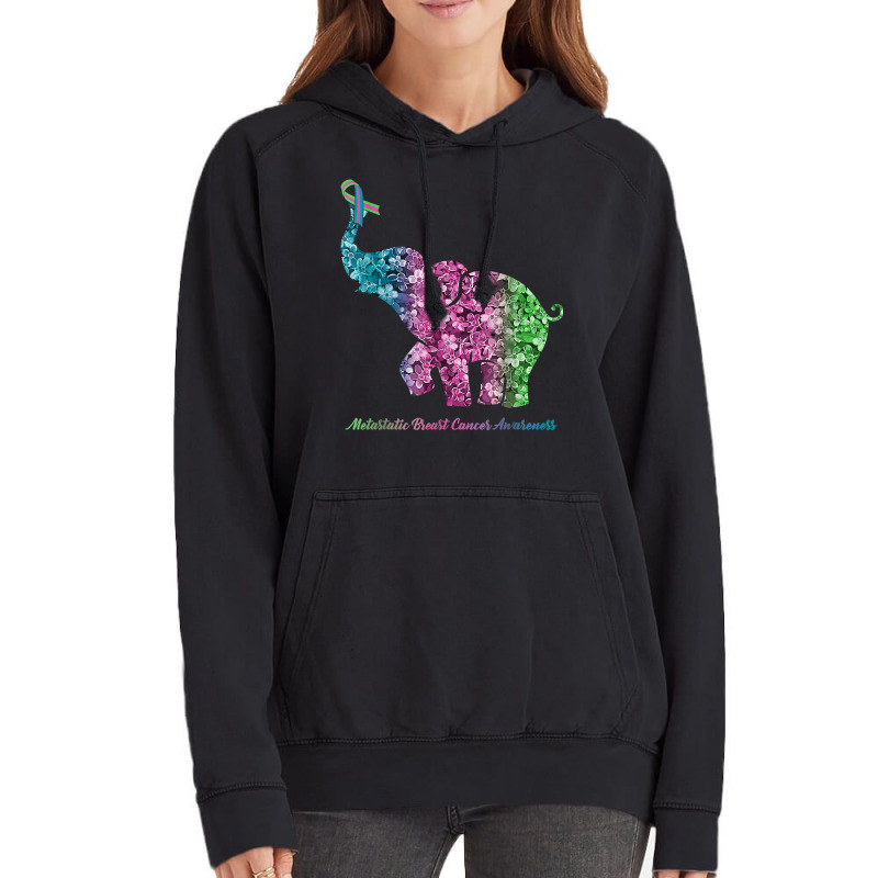 Elephant With Flower Metastatic Breast Cancer Awareness T Shirt Vintage Hoodie by BeanblossomSheldon | Artistshot