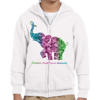 Elephant With Flower Metastatic Breast Cancer Awareness T Shirt Youth Zipper Hoodie | Artistshot