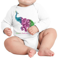 Elephant With Flower Metastatic Breast Cancer Awareness T Shirt Long Sleeve Baby Bodysuit | Artistshot