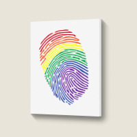 Lgbt Flag Fingerprint Proud Lgbt Pride Gifts Tee T Shirt Portrait Canvas Print | Artistshot