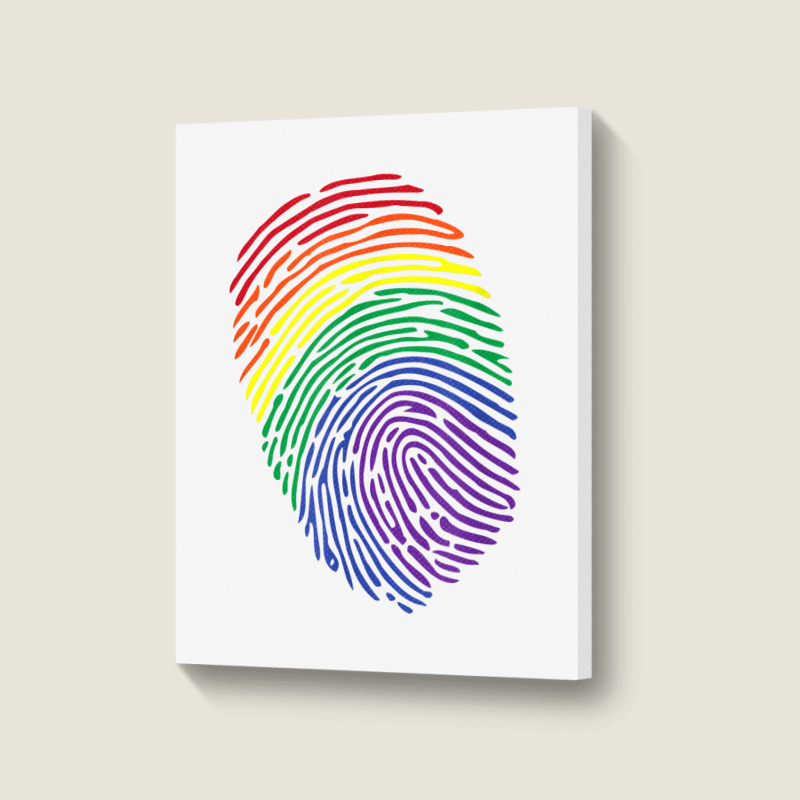 Lgbt Flag Fingerprint Proud Lgbt Pride Gifts Tee T Shirt Portrait Canvas Print by WarnekeRashae | Artistshot