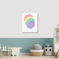 Lgbt Flag Fingerprint Proud Lgbt Pride Gifts Tee T Shirt Portrait Canvas Print | Artistshot