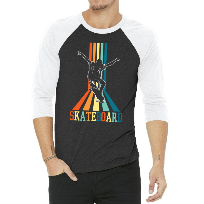 Retro Skateboard Skateboarding 23418449 3/4 Sleeve Shirt | Artistshot