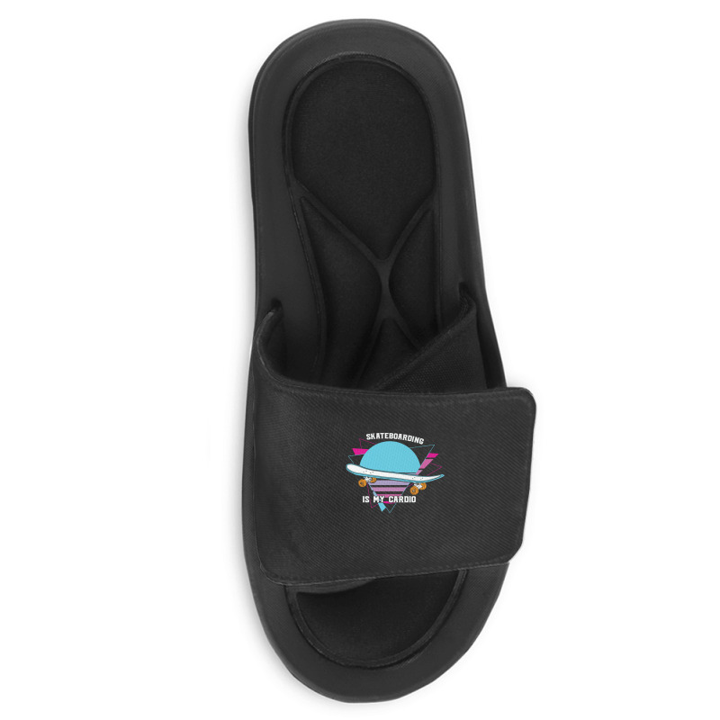 Skateboarding Is My Cardio Cool 23418390 Slide Sandal | Artistshot