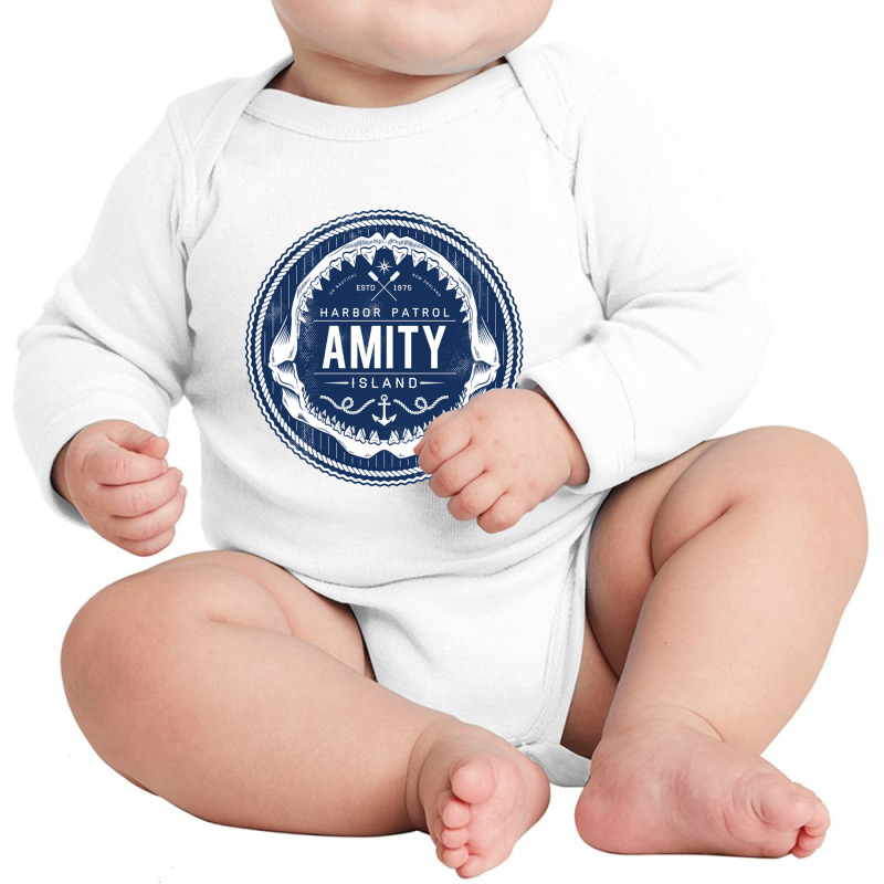 Amity Island Harbor Patrol Long Sleeve Baby Bodysuit by Austiner | Artistshot