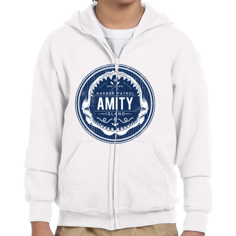 Amity Island Harbor Patrol Youth Zipper Hoodie by Austiner | Artistshot