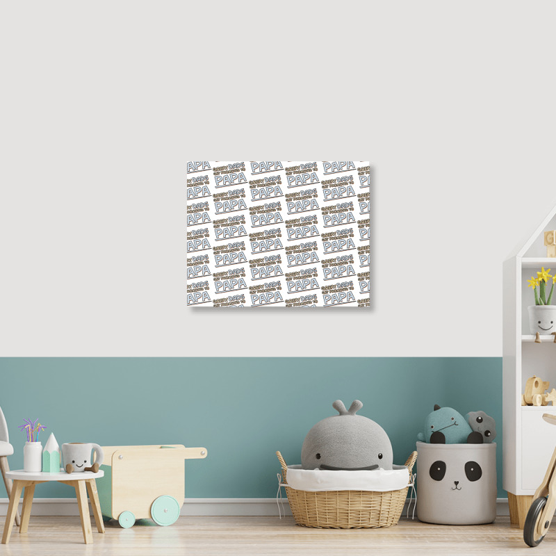 Great Dads Get Promoted To Papa Landscape Canvas Print | Artistshot