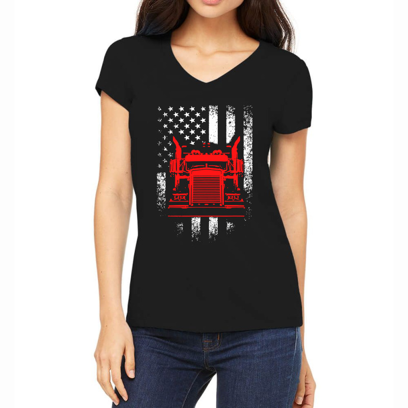 Us Trucking Women's V-Neck T-Shirt by Firework Tess | Artistshot