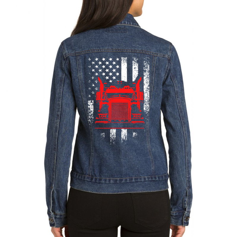 Us Trucking Ladies Denim Jacket by Firework Tess | Artistshot