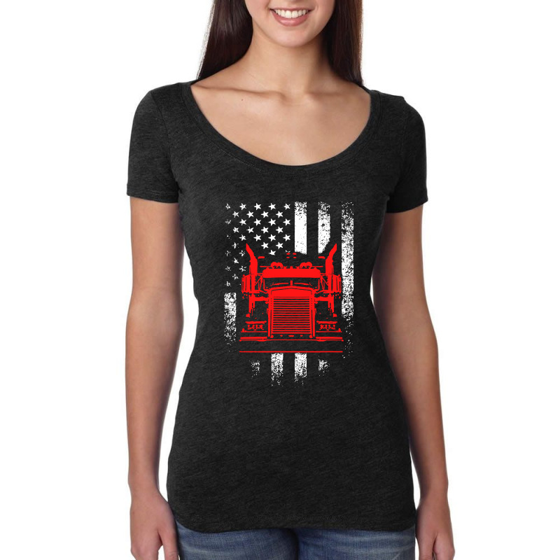 Us Trucking Women's Triblend Scoop T-shirt by Firework Tess | Artistshot