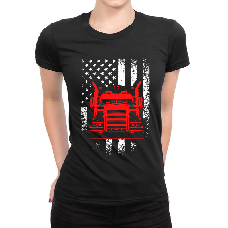 Us Trucking Ladies Fitted T-Shirt by Firework Tess | Artistshot