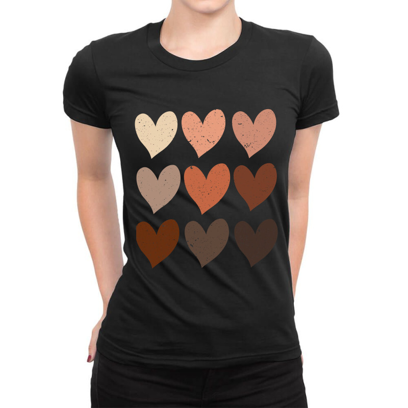 Diversity Hearts, Skin Tone Hearts Ladies Fitted T-shirt | Artistshot