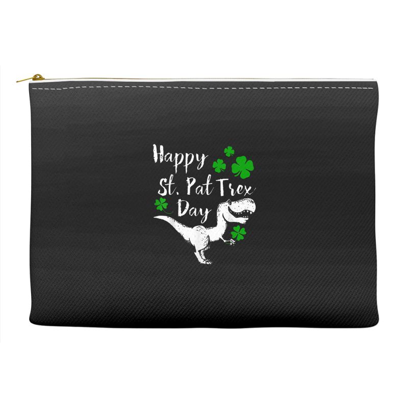 Happy St. Pat Trex Day Dinosaur St. Patrick's Day Accessory Pouches | Artistshot