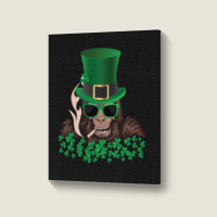 Sasquatch St. Patrick's Day Portrait Canvas Print | Artistshot