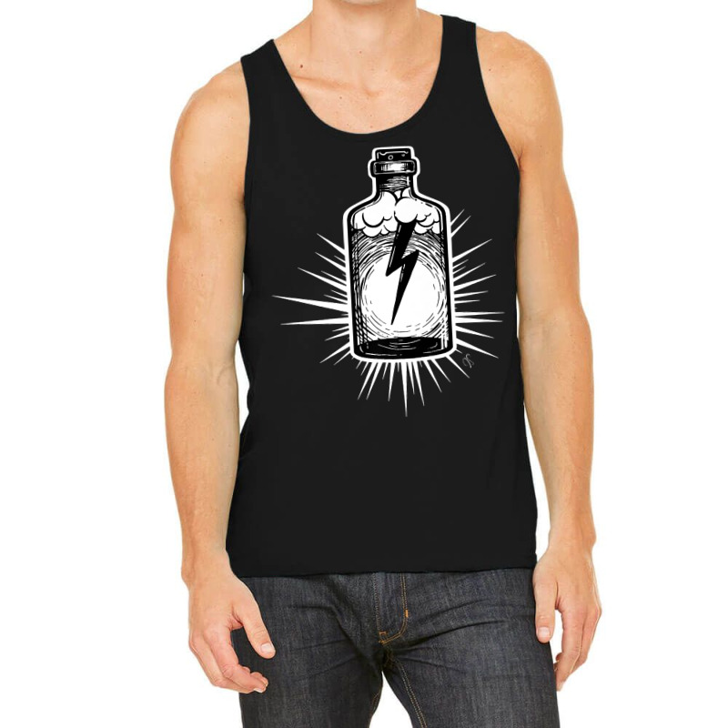 Tattoo Style Lightning In A Bottle, Bottled Genius! Premium T Shirt Tank Top by BeanblossomSheldon | Artistshot