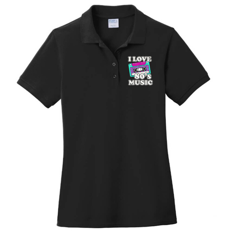 I Love 80's Music Cassette Tape Ladies Polo Shirt by atunnasalam | Artistshot