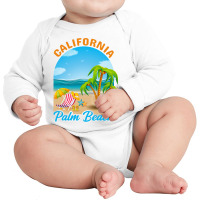 California Palm Beach Long Sleeve Baby Bodysuit | Artistshot