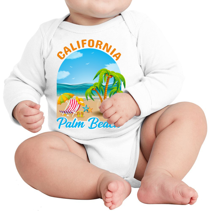 California Palm Beach Long Sleeve Baby Bodysuit by vasu4christ | Artistshot