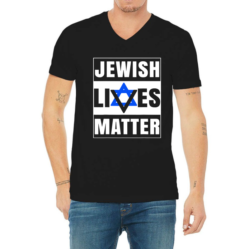 Jewish Lives Matter Shirt David Star Retro Jewish Holiday V-neck Tee | Artistshot