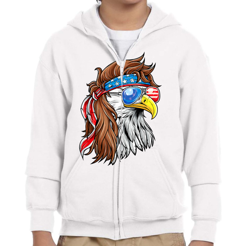 American Flag 4th Of July Patriotic Bald Eagle Mullet Usa T Shirt Youth Zipper Hoodie | Artistshot