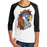 American Flag 4th Of July Patriotic Bald Eagle Mullet Usa T Shirt Youth 3/4 Sleeve | Artistshot