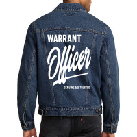 Warrant Officer Gift Funny Job Title Profession Birthday Idea Men Denim Jacket | Artistshot