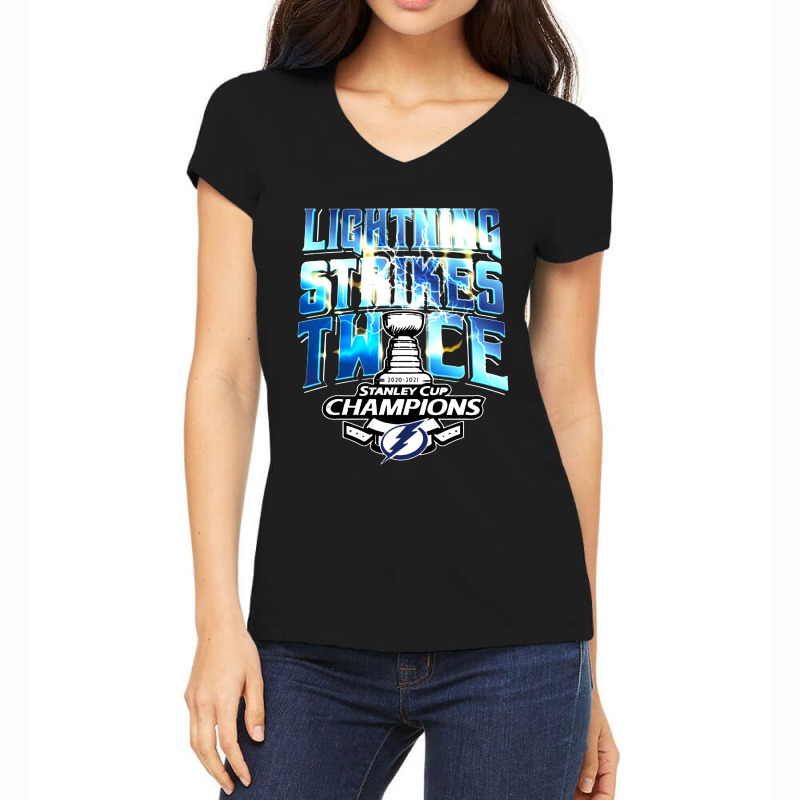 Lightning Strikes Twice Women's V-Neck T-Shirt by JetBro | Artistshot