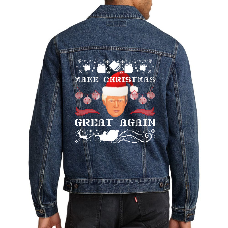 Make Christams Great Agaian Trump Gift For Trump Men Denim Jacket | Artistshot