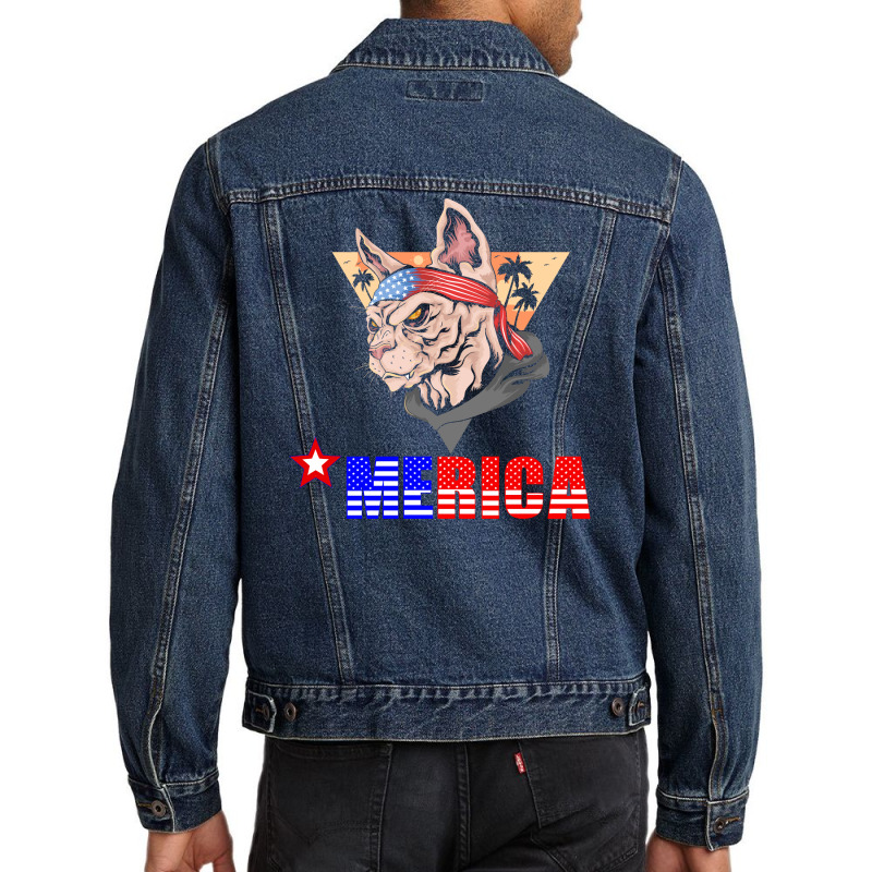 Merica Yorkie Men Denim Jacket by CUSER2397 | Artistshot