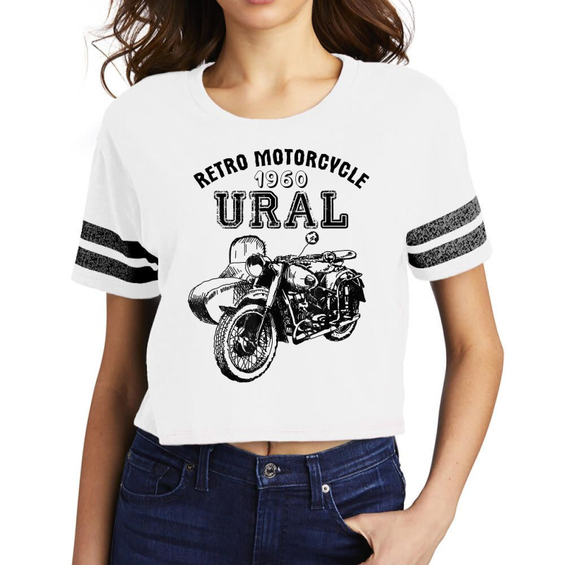 Retro Motorcycle Ural T Shirt   Vintage Sidecar Motorbike Scorecard Crop Tee by ReagerAero | Artistshot