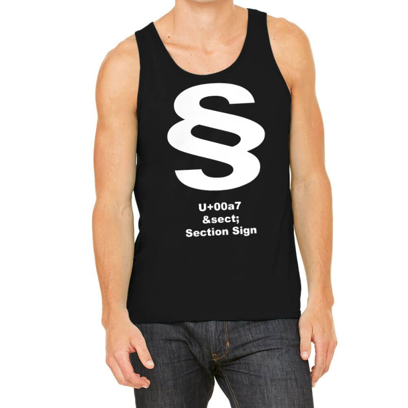 Unicode U+00a7   Section Sign White T Shirt Tank Top by BeanblossomSheldon | Artistshot