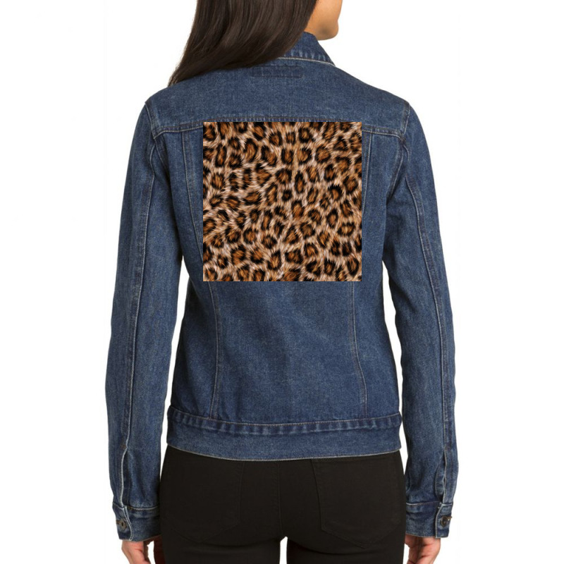 Leopard Skin Texture Pattern Ladies Denim Jacket | Artistshot