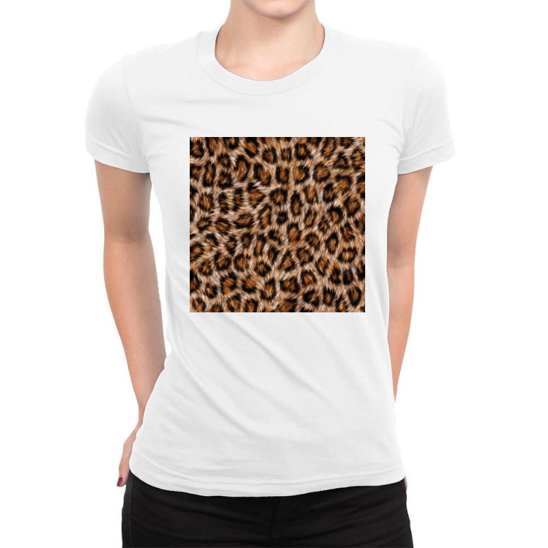 Leopard Skin Texture Pattern Ladies Fitted T-shirt | Artistshot