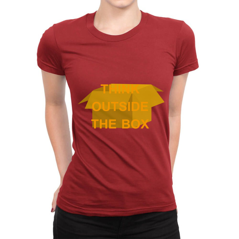 Think Outside The Box Ladies Fitted T-Shirt by mahad | Artistshot