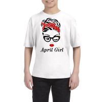 Women April Girl Birthday Born In April Girl Face Wink Eye Youth Tee | Artistshot