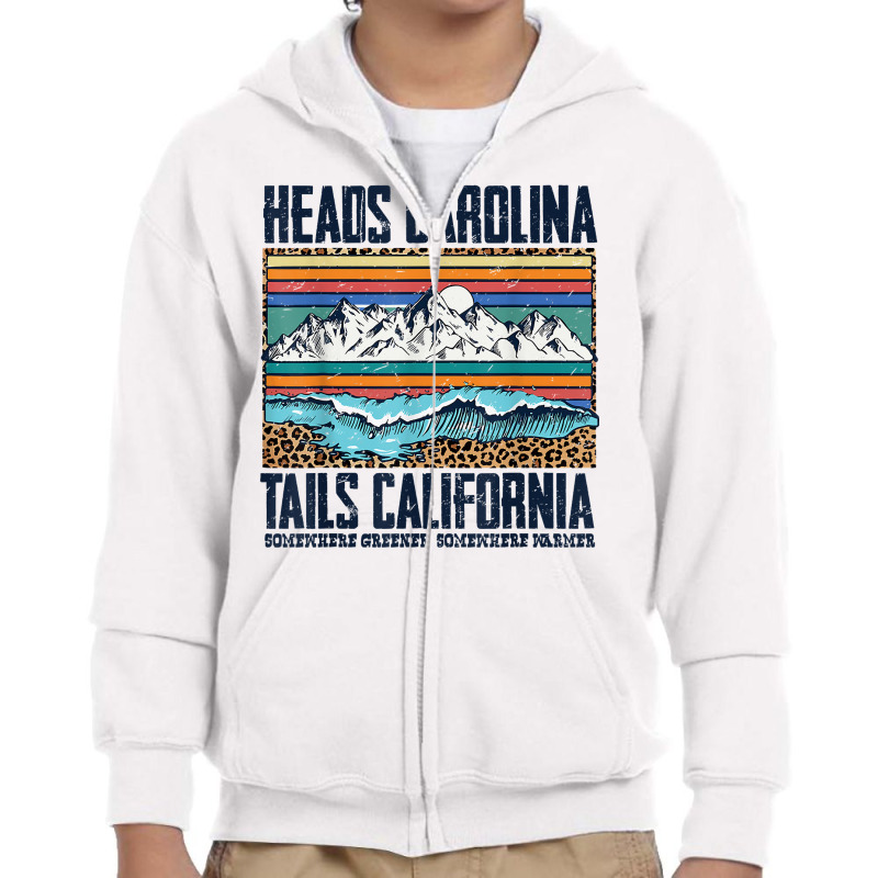 Vintage Heads Carolina Tail California Summer Beach Paradise T Shirt Youth Zipper Hoodie by ReagerAero | Artistshot