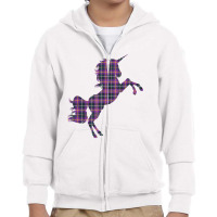 Scotsman Scotland Unicorn Plaid Tartan Day Scottish Unicorn Youth Zipper Hoodie | Artistshot