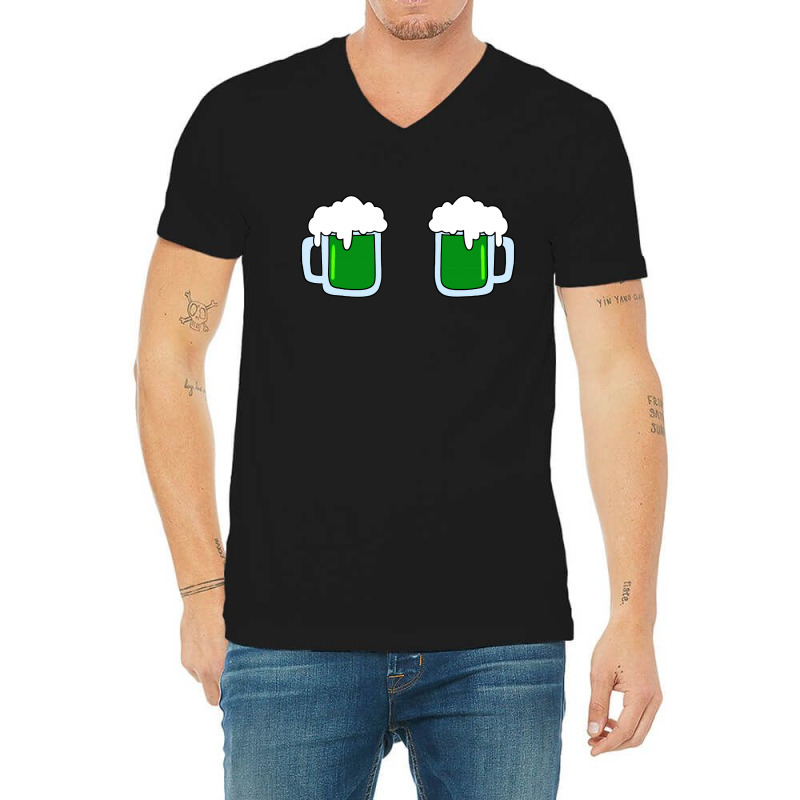 Green Beer Mug V-neck Tee | Artistshot