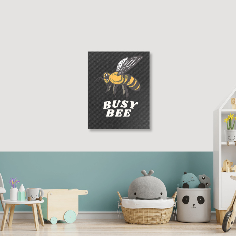 Bee Beekeeper Busy Bee Plant Lover Hipster Bees Queen Garden Gardening Portrait Canvas Print | Artistshot