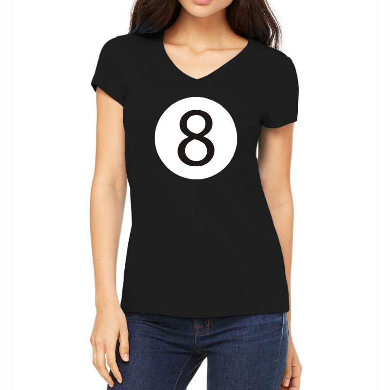 Black Eight Billiards Women's V-Neck T-Shirt by Dony_store | Artistshot