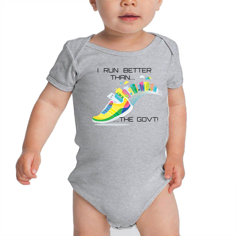 Run 1 Transparent Text 1 Baby Bodysuit by kanjala01 | Artistshot