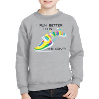 Run 1 Transparent Text 1 Youth Sweatshirt | Artistshot