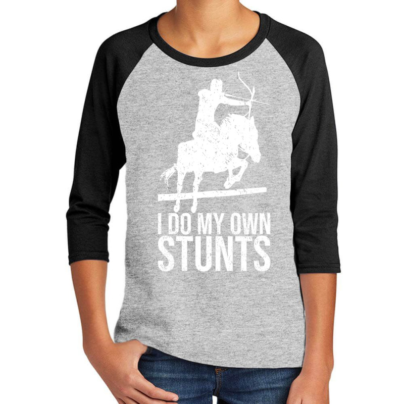 I Do My Own Stunts Shirt Mounted Archery Horse Archer T Shirt Youth 3/4 Sleeve by longduong89 | Artistshot