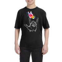 I Love You Hand Sign Language Butterfly Autism Awareness T Shirt Youth Tee | Artistshot